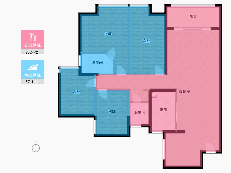 福建省-泉州市-东海湾御花园-138.00-户型库-动静分区