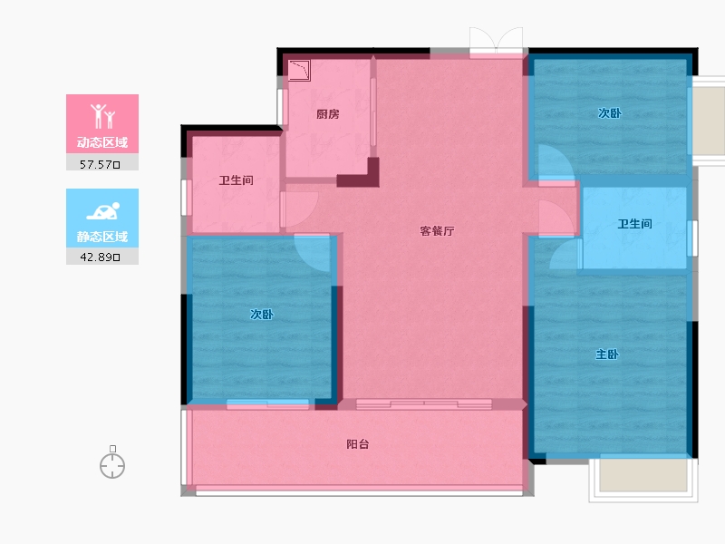 湖南省-株洲市-城发翰林府-90.28-户型库-动静分区