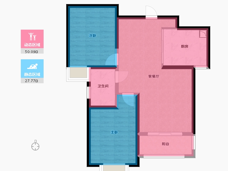 陕西省-咸阳市-城投时代-69.14-户型库-动静分区