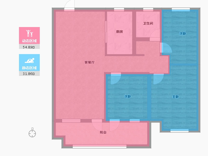 山东省-烟台市-华发观山水-76.63-户型库-动静分区