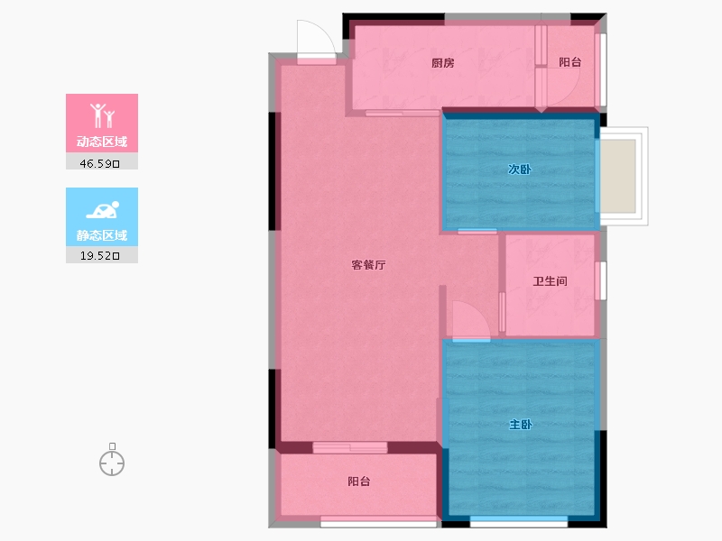 重庆-重庆市-恒大锦城-59.02-户型库-动静分区