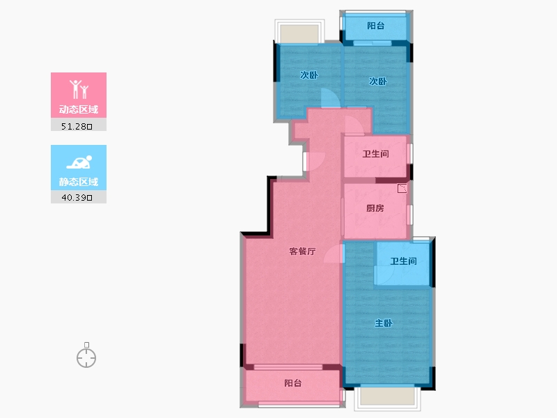 重庆-重庆市-恒大锦城-81.69-户型库-动静分区