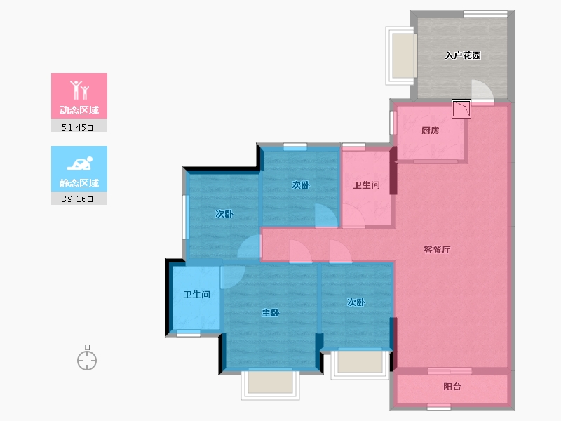 广东省-惠州市-华乐红-90.00-户型库-动静分区