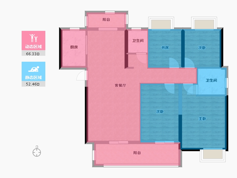 湖北省-襄阳市-盛世滨江府-107.00-户型库-动静分区