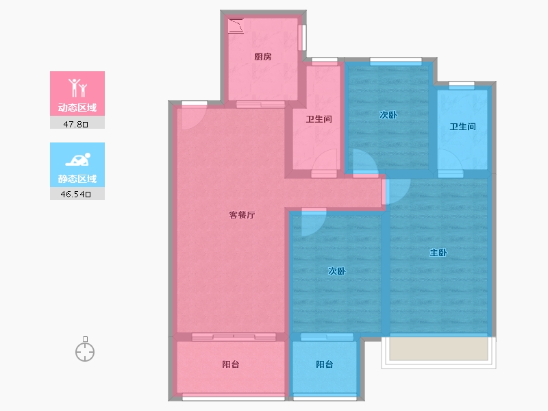 河南省-驻马店市-建业春天里-82.89-户型库-动静分区