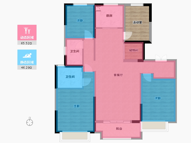 河北省-邢台市-美的国宾府-107.44-户型库-动静分区