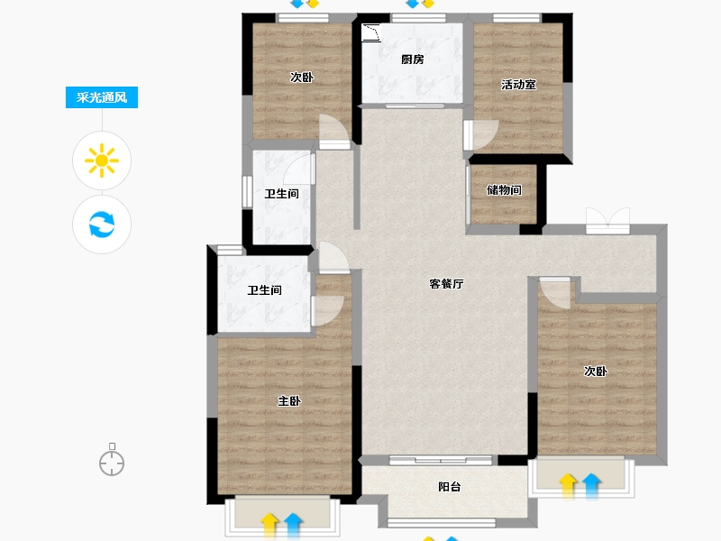 河北省-邢台市-美的国宾府-107.44-户型库-采光通风