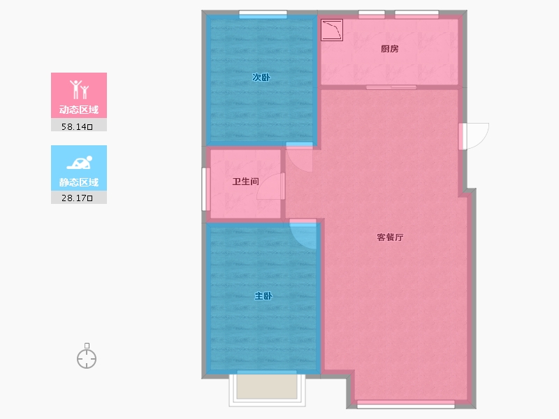 内蒙古自治区-呼和浩特市-大境-77.88-户型库-动静分区