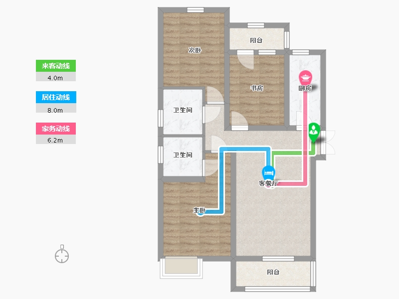 河南省-郑州市-建业花园里-80.00-户型库-动静线