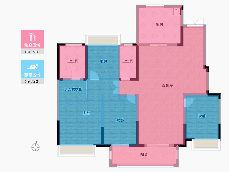 江苏省-南京市-君兰苑-134.03-户型库-动静分区