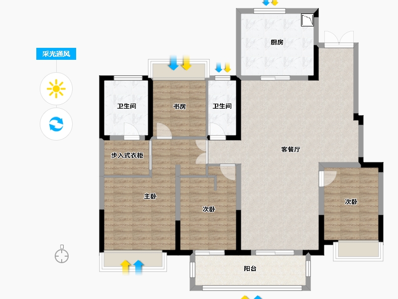 江苏省-南京市-君兰苑-134.03-户型库-采光通风