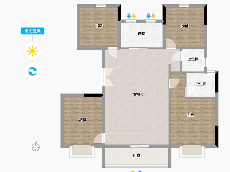 江苏省-苏州市-山水樾澜庭-118.00-户型库-采光通风