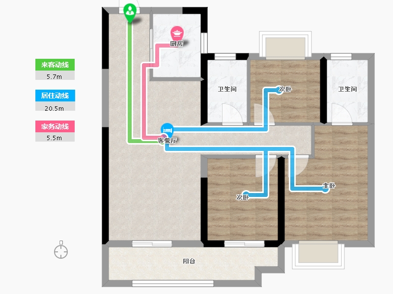 湖北省-襄阳市-金地・云栖天悦-78.51-户型库-动静线