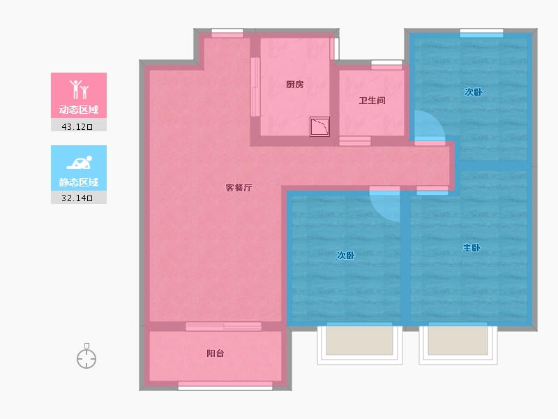 河北省-邯郸市-燕都紫金台-65.44-户型库-动静分区