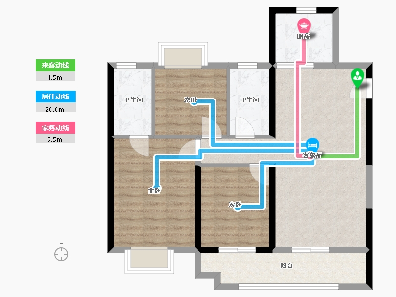 湖北省-襄阳市-金地・云栖天悦-82.90-户型库-动静线