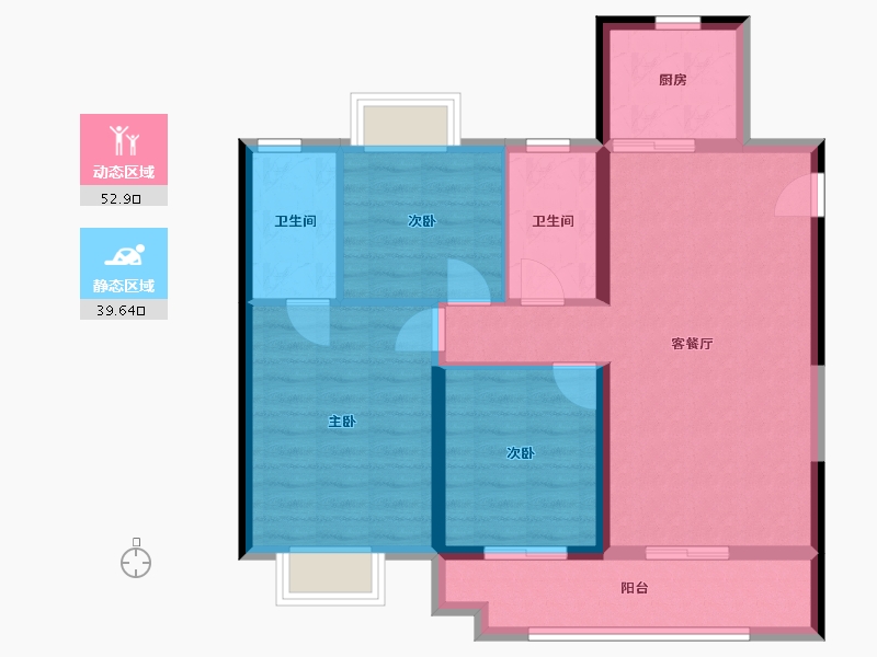 湖北省-襄阳市-金地・云栖天悦-82.90-户型库-动静分区