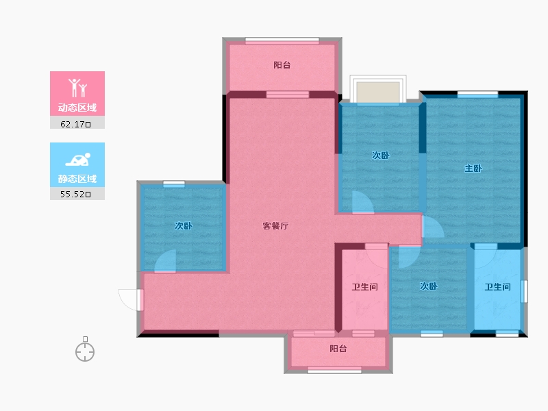 广东省-湛江市-御景鸿庭-105.23-户型库-动静分区