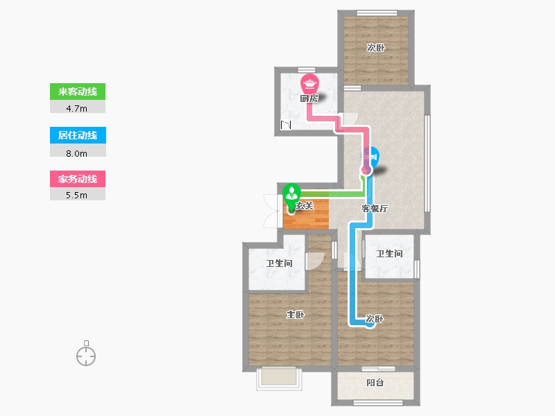 河北省-邯郸市-燕都紫金台-85.57-户型库-动静线