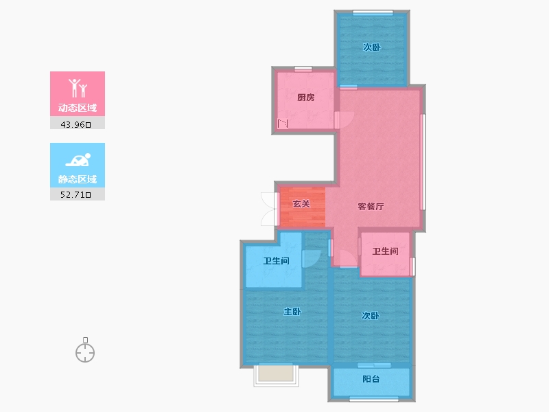 河北省-邯郸市-燕都紫金台-85.57-户型库-动静分区