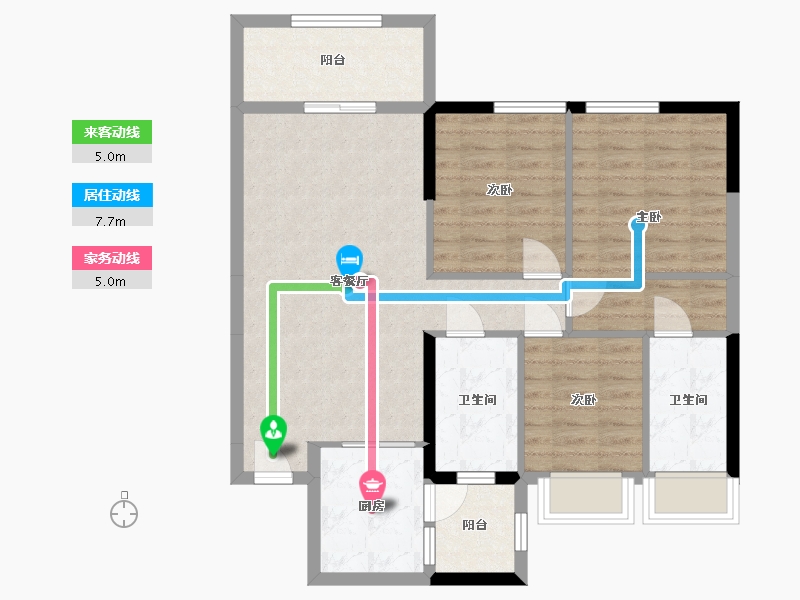 广东省-湛江市-奥园世耀中心城-85.71-户型库-动静线