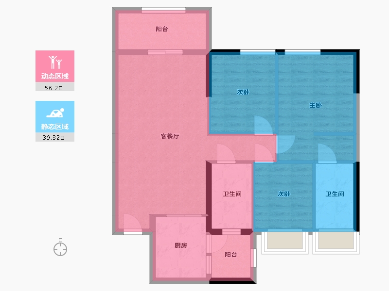 广东省-湛江市-奥园世耀中心城-85.71-户型库-动静分区