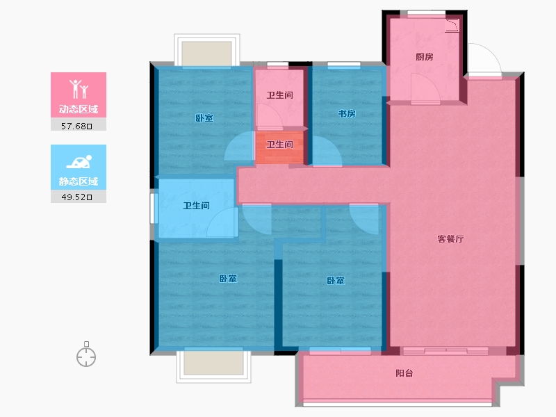 浙江省-湖州市-诚通公园里-96.01-户型库-动静分区