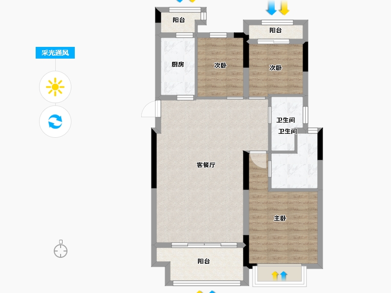 重庆-重庆市-信达斓郡-78.99-户型库-采光通风