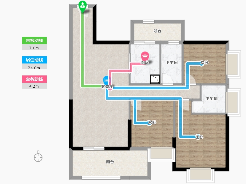 广东省-湛江市-嘉悦花园-101.05-户型库-动静线