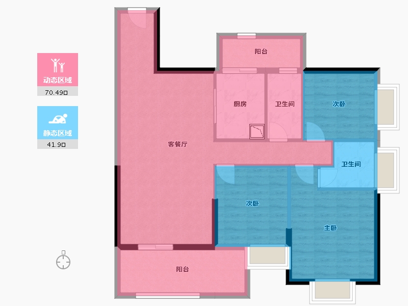 广东省-湛江市-嘉悦花园-101.05-户型库-动静分区