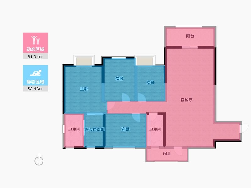 广东省-湛江市-御景鸿庭-125.63-户型库-动静分区