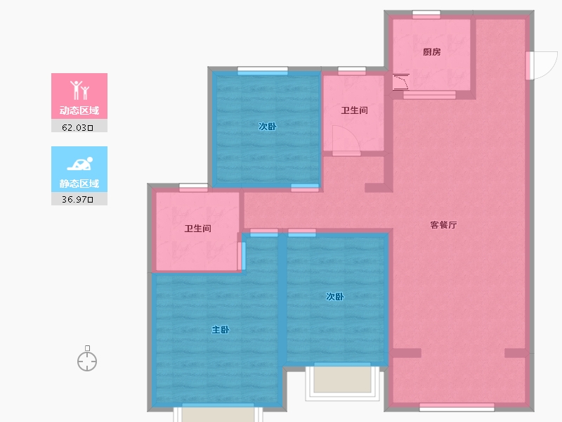 河北省-邯郸市-燕都紫金台-88.00-户型库-动静分区