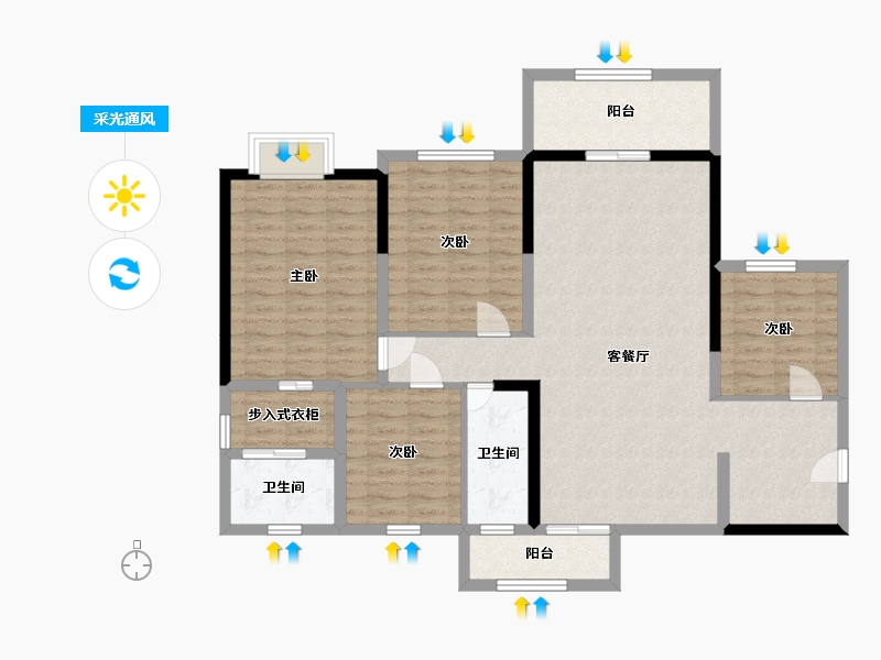 广东省-湛江市-御景鸿庭-117.30-户型库-采光通风