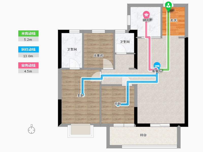 湖南省-长沙市-爱家当代境MOMΛ-80.21-户型库-动静线