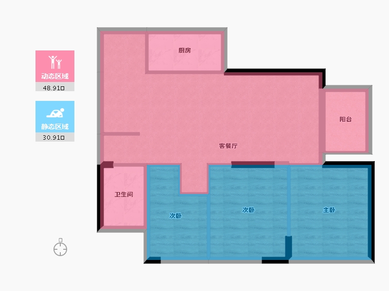 广西壮族自治区-南宁市-隆源学府-71.55-户型库-动静分区