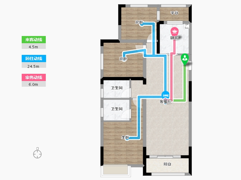 河南省-驻马店市-上林苑-89.61-户型库-动静线