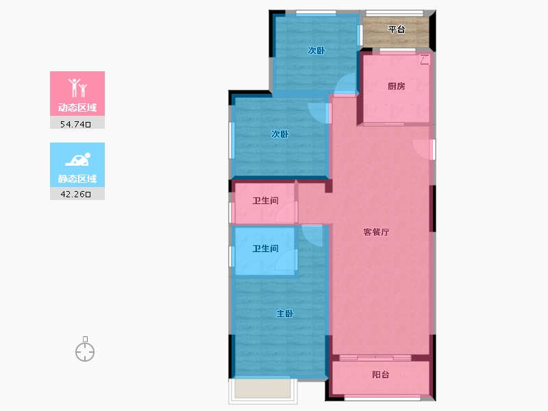 河南省-驻马店市-上林苑-89.61-户型库-动静分区