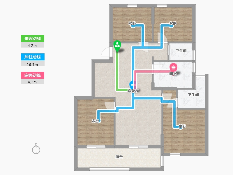 浙江省-宁波市-千竹府-97.00-户型库-动静线