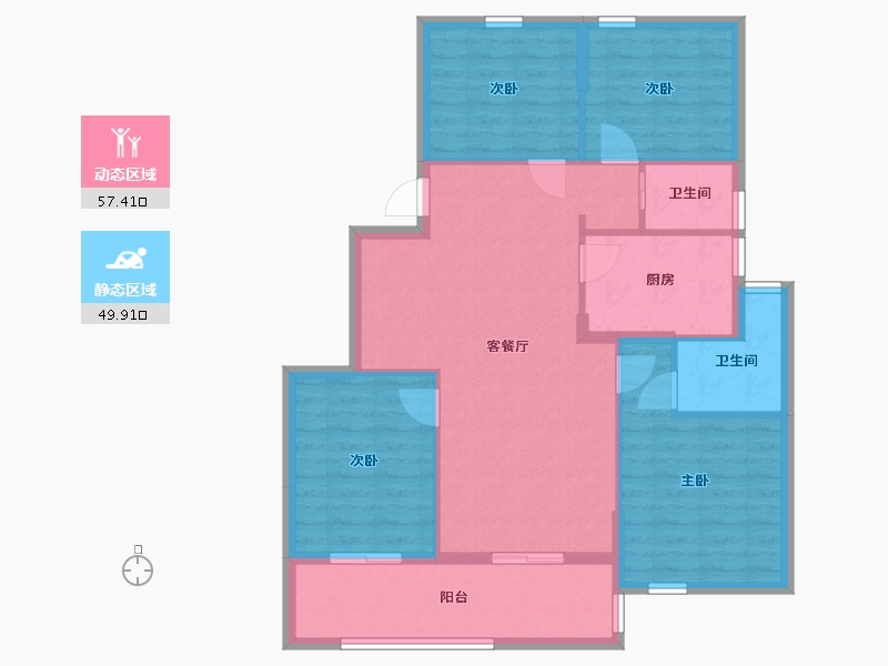 浙江省-宁波市-千竹府-97.00-户型库-动静分区