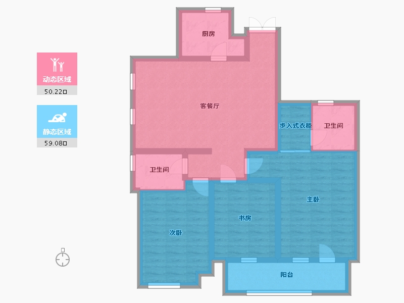 山东省-聊城市-江北水镇・九礼-96.80-户型库-动静分区