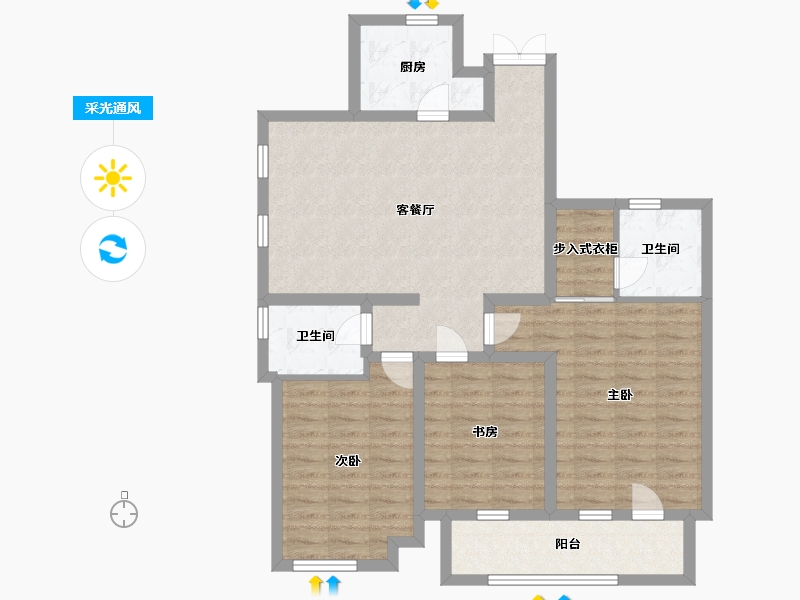 山东省-聊城市-江北水镇・九礼-96.80-户型库-采光通风