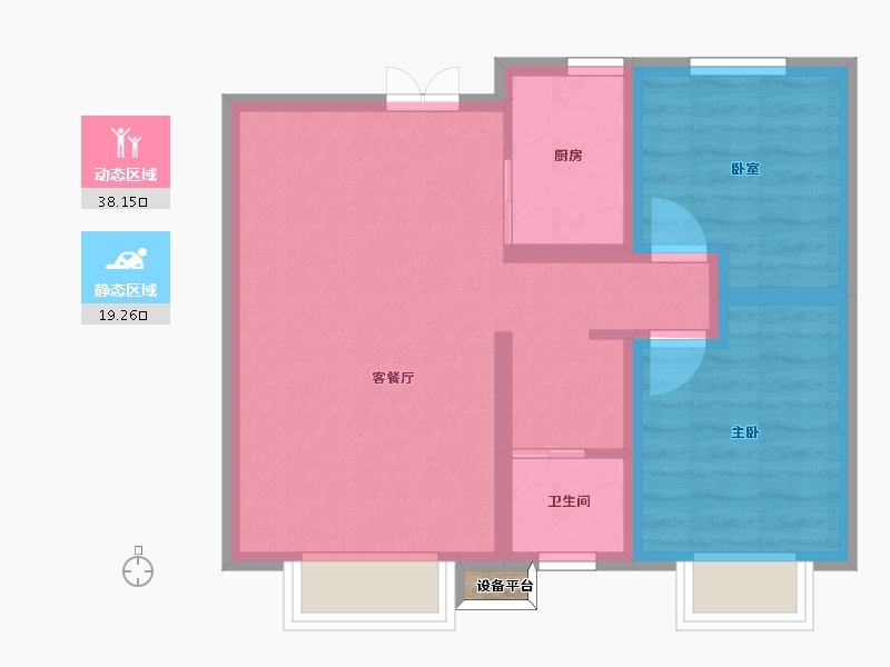 新疆维吾尔自治区-乌鲁木齐市-阳光康城-50.89-户型库-动静分区