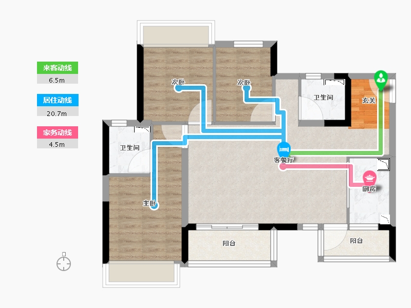 四川省-成都市-金科中梁美院-79.04-户型库-动静线