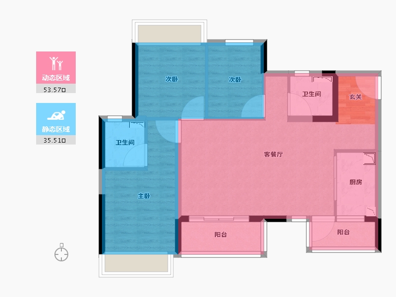 四川省-成都市-金科中梁美院-79.04-户型库-动静分区