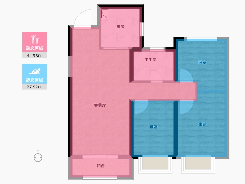 甘肃省-兰州市-保利大都汇-63.99-户型库-动静分区