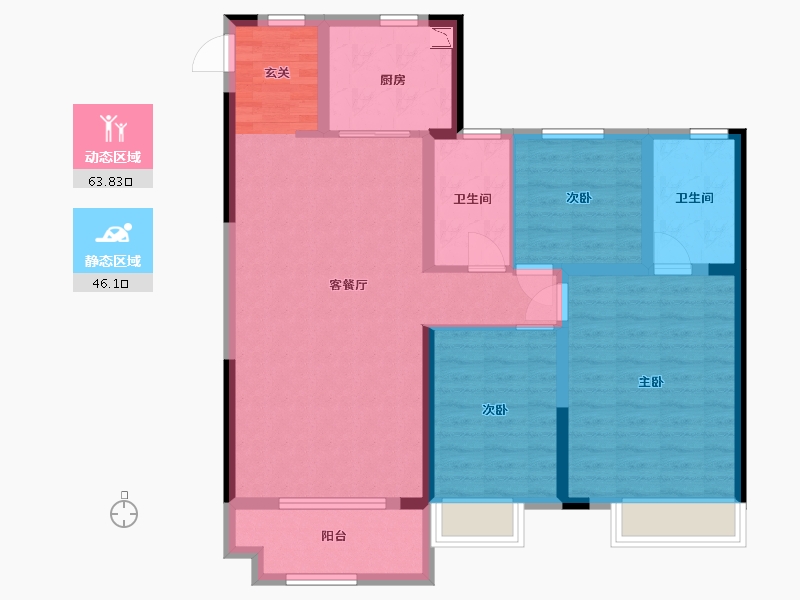 河南省-郑州市-新郑奥园和悦府-98.40-户型库-动静分区