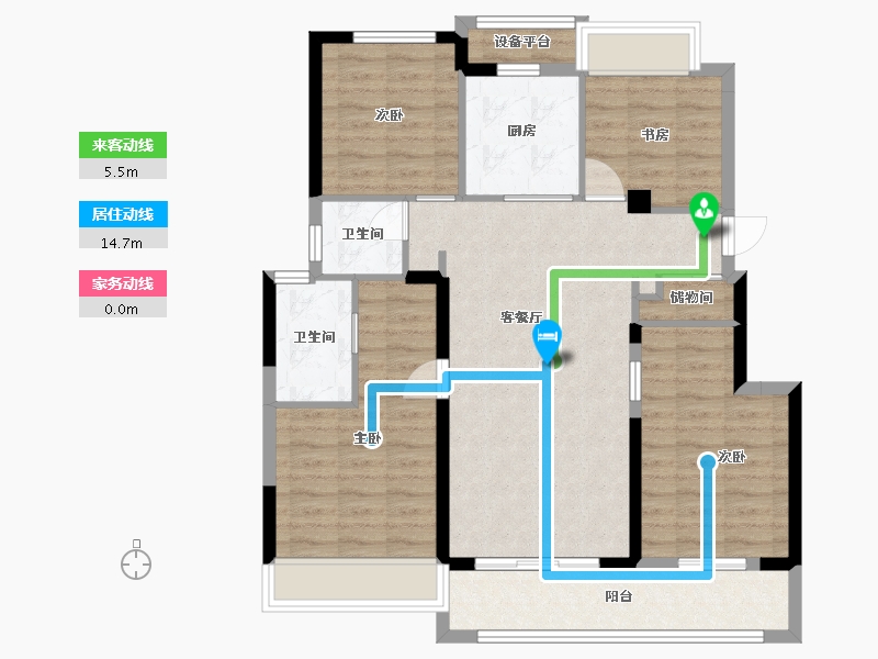 江苏省-无锡市-建发泊月湾-96.00-户型库-动静线