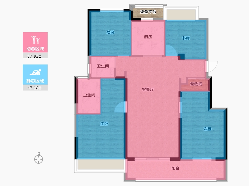 江苏省-无锡市-建发泊月湾-96.00-户型库-动静分区