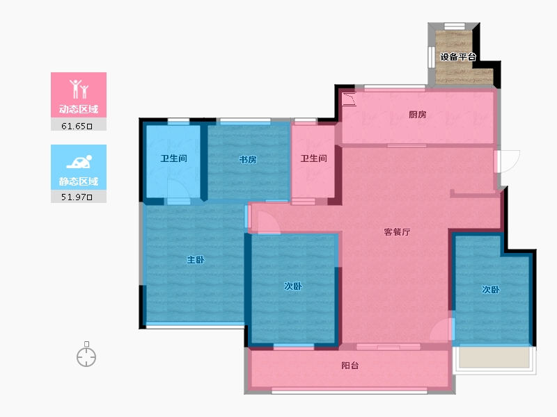 江苏省-无锡市-建发泊月湾-103.92-户型库-动静分区