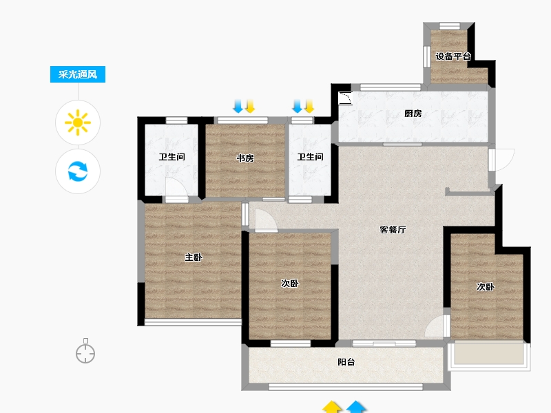 江苏省-无锡市-建发泊月湾-103.92-户型库-采光通风