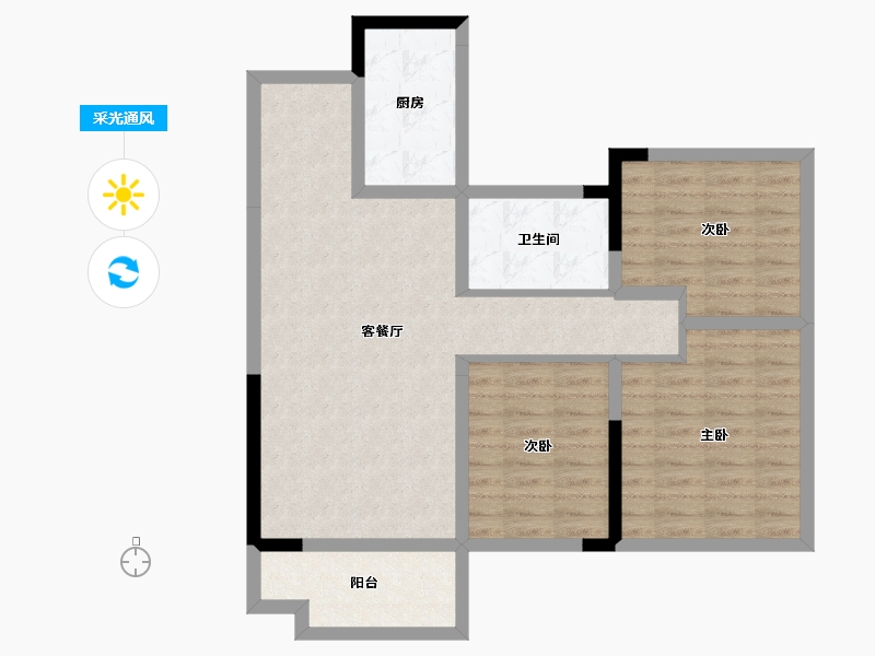 河南省-郑州市-新郑奥园和悦府-78.40-户型库-采光通风